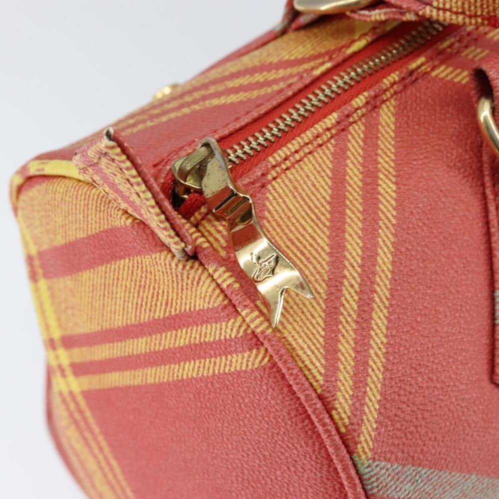 Vivienne Westwood Shukatatan Hand Bag PVC Red Gold Auth am9551 - Picture 9 of 16
